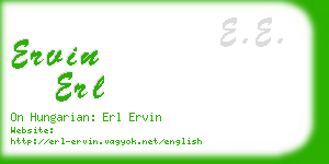 ervin erl business card